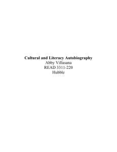 Cultural and Literacy Autobiography