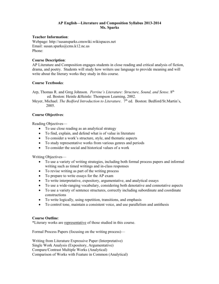 AP English Literature And Composition 2010 2011