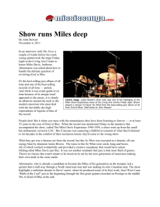 Show runs Miles deep By John Stewart November 6, 2011 In an