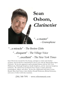 Sean Osborn, Clarinetist “...a master”