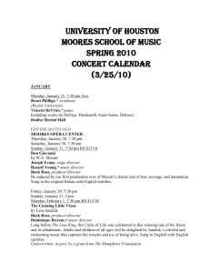 Fall 2004 Concert Schedule - Moores School of Music