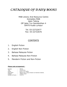 catalogue of daisy books - Malaysian Association for the Blind