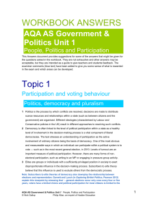 AQA AS Government & Politics Unit 1