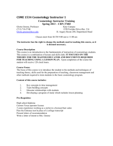 CSME 1534 Cosmetology Instructor 1