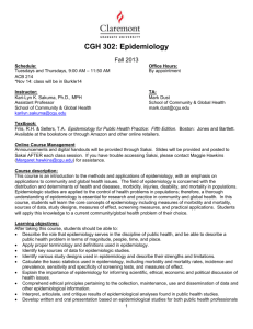 Epidemiology - Claremont Graduate University