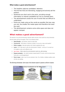 What makes a good advertisement