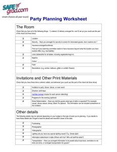 Party Planning Worksheet