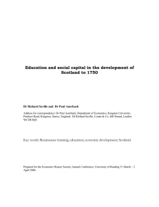 Education and social capital in the development of Scotland to 1750