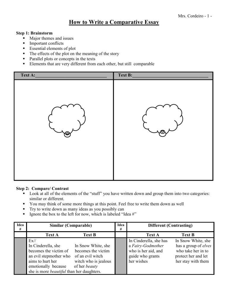 How To Write A Comparative Essay