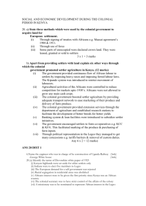 social and economic development during the colonial - kcpe-kcse