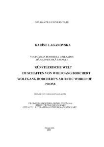 Karīne Laganovska. Wolfgang Borchert`s artistic world of prose