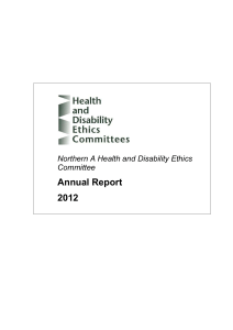 Northern A Health and Disability Ethics Committee: Annual Report