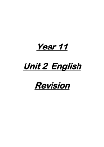 Year 11 English Unit 2 Revision