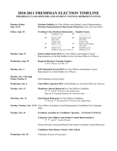 Freshman Elections Timeline & Policies 2010