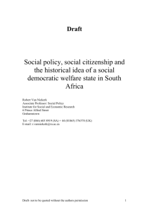 Social Policy, Social Citizenship and the Historical Idea of a Social