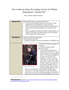 How to Become King: Pre-reading Activity for William Shakespeare`s