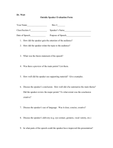 Outside Speech Critique Evaluation Form - Rose
