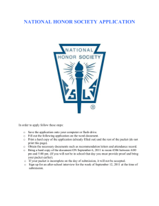 National Honor Society Application Requirements