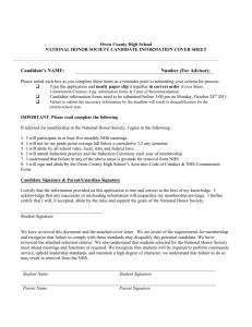 National Honor Society Candidate Information Packet
