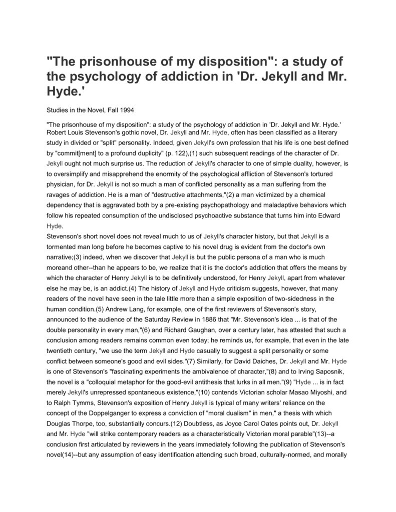 dr jekyll and mr hyde addiction