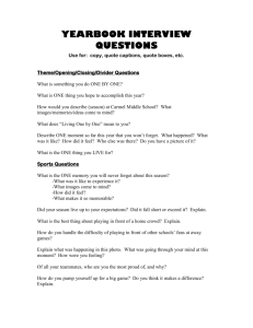 YEARBOOK INTERVIEW QUESTIONS