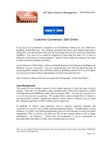 Dell Online: Customer Conversion