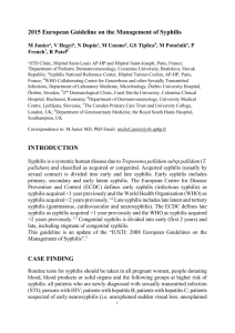 draft european guidelines on the management of syphilis