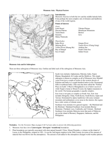 Monsoon Asia: Physical Factors