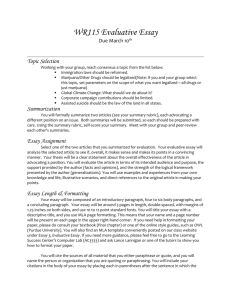 WR115 Evaluative Essay - Mt. Hood Community College