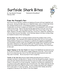 Surfside Shark Bites Dr. Sue Harrell, Principal “Anchored in