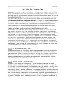 Name English 3A Lord of the Flies Persuasive Paper Directions