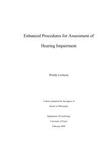 PHD thesis “Enhanced procedures for assessment of hearing
