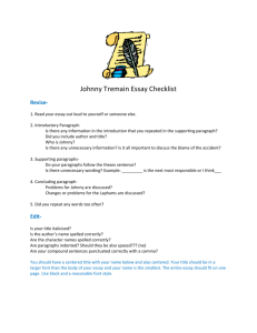 Johnny Tremain Essay Checklist.doc