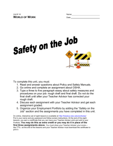 Unit 14 - Safety on the Job - maximumachievementprogram.org