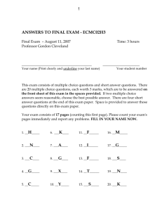 Answers to Final Exam