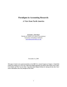 Paradigms in Accounting Research: - University of Southern California