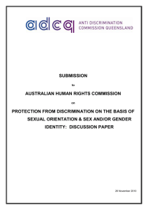 Sexual orientation and sex and/or gender identity, Discussion Paper