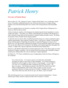 Overview of Patrick Henry