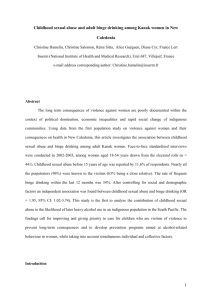 Childhood sexual abuse and Adult binge drinking among Kanak