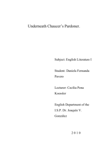 Underneath Chaucer`s Pardoner
