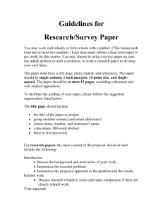 Research/Survey Paper