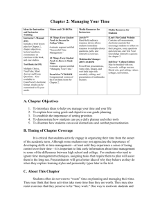 Chapter 2: Managing Your Time - California State University San