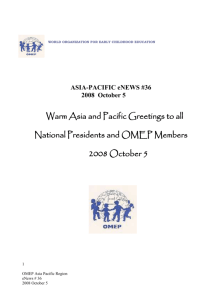 Warm Asia and Pacific Greetings to all National
