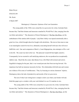 The Sun Also Rises Ernest Hemingway The Sun Also Rises Essay Sample Page One Template Thesis Statement For An Argumentative Essay also Professional Writing Computer Science Essays