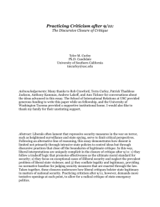 1 Practicing Criticism after 9/11: The Discursive Closure of Critique