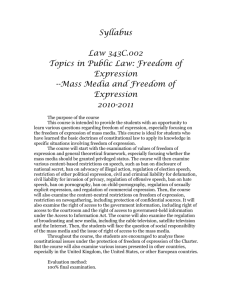 Communication Law: Mass Media and Freedom of Expression