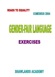 genderexercises - Roads to Equality