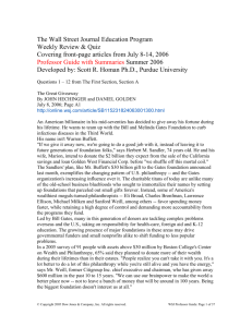 The Wall Street Journal Weekly Quiz