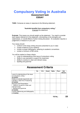 Write My Essay Paper Compulsory Voting In Australia Essay On Good Health also What Is Thesis In Essay Pa Politics Presentation Thesis Statements For Essays