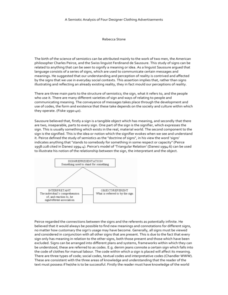 semiotic analysis essay example